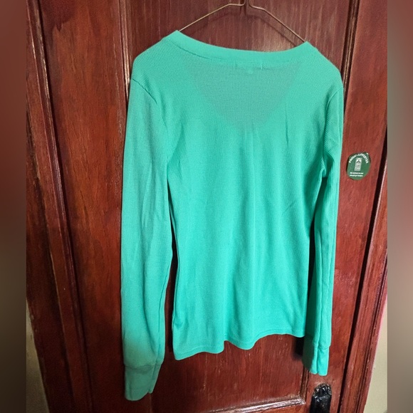Level Up Ladies waffle-knit long-sleeve in seafoam, size large - Picture 2 of 9